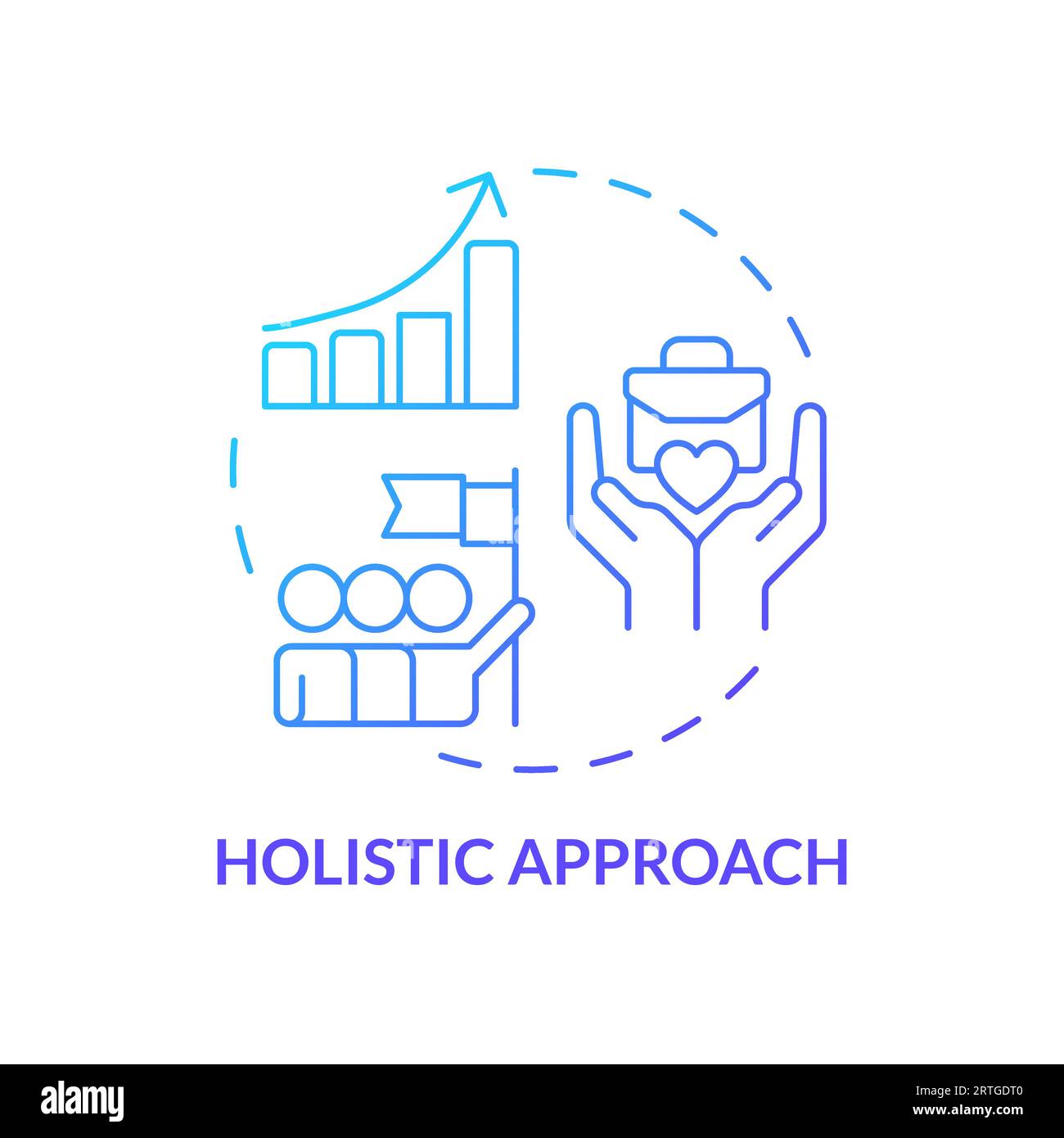 2D gradient thin line icon holistic approach concept Stock Vector Image ...