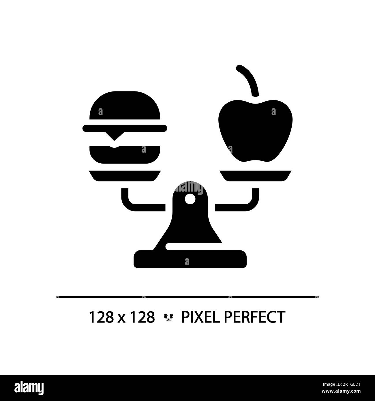 2D glyph style black food on weight scale icon Stock Vector Image & Art ...