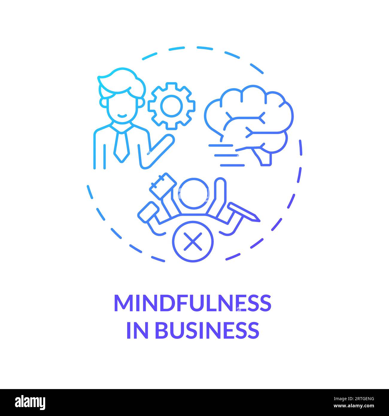 2D gradient line icon mindfulness in business concept Stock Vector