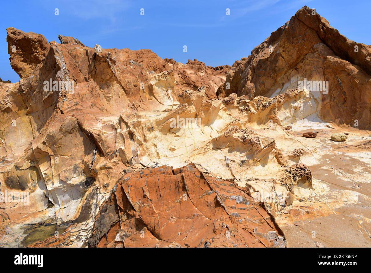 Quartz-keratophyre is a subvolcanic rock from Permian. This photo was ...