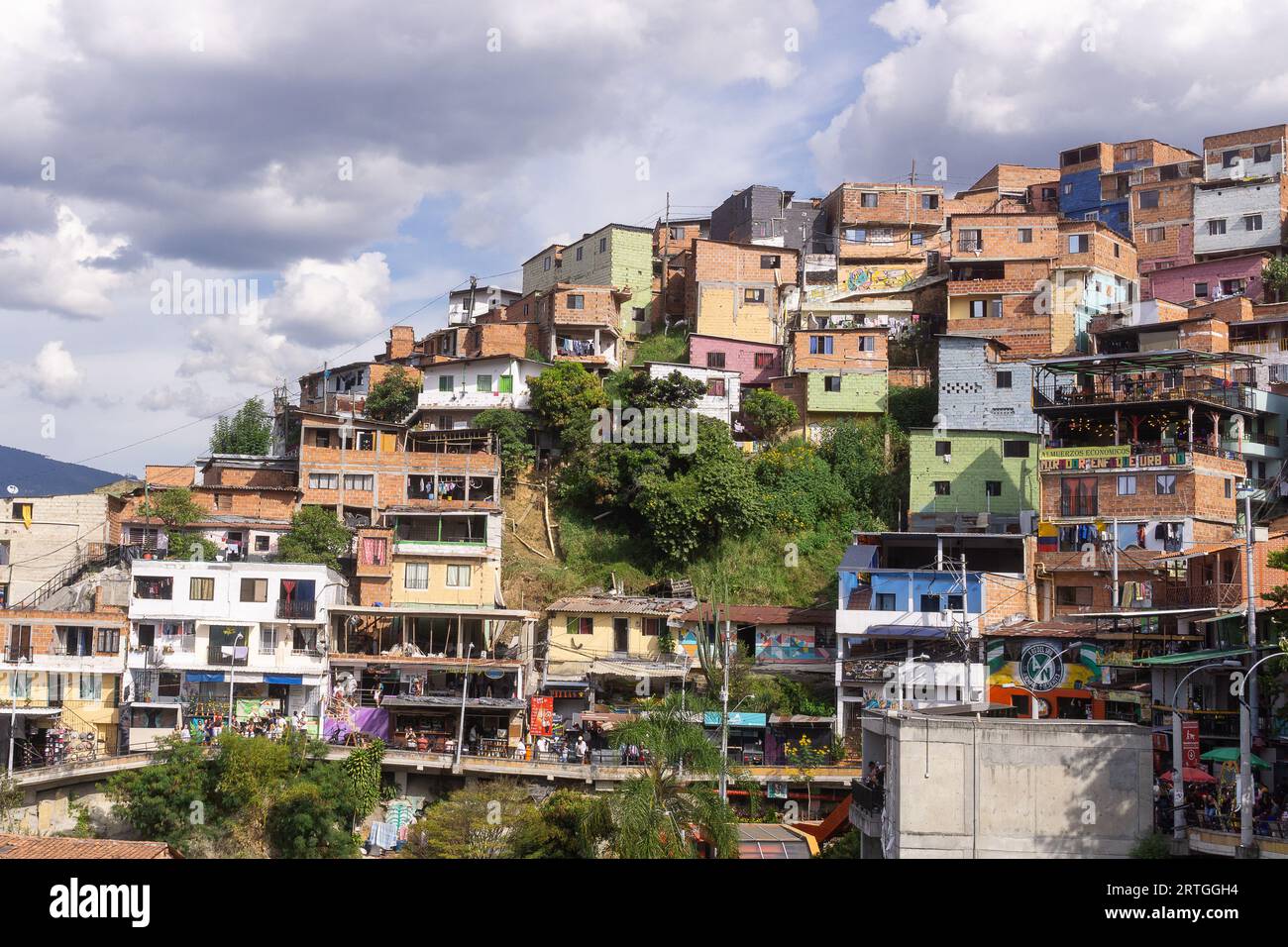 Houses in Comuna 13 (San Javier) neighbourhood of Medellin, Antioquia, Colombia Stock Photo
