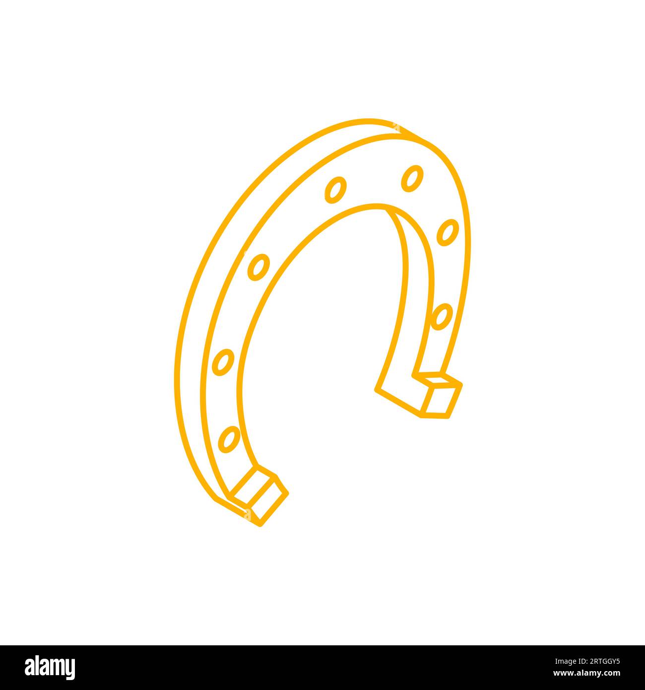 Golden horseshoe is a symbol of happiness. Stock Vector