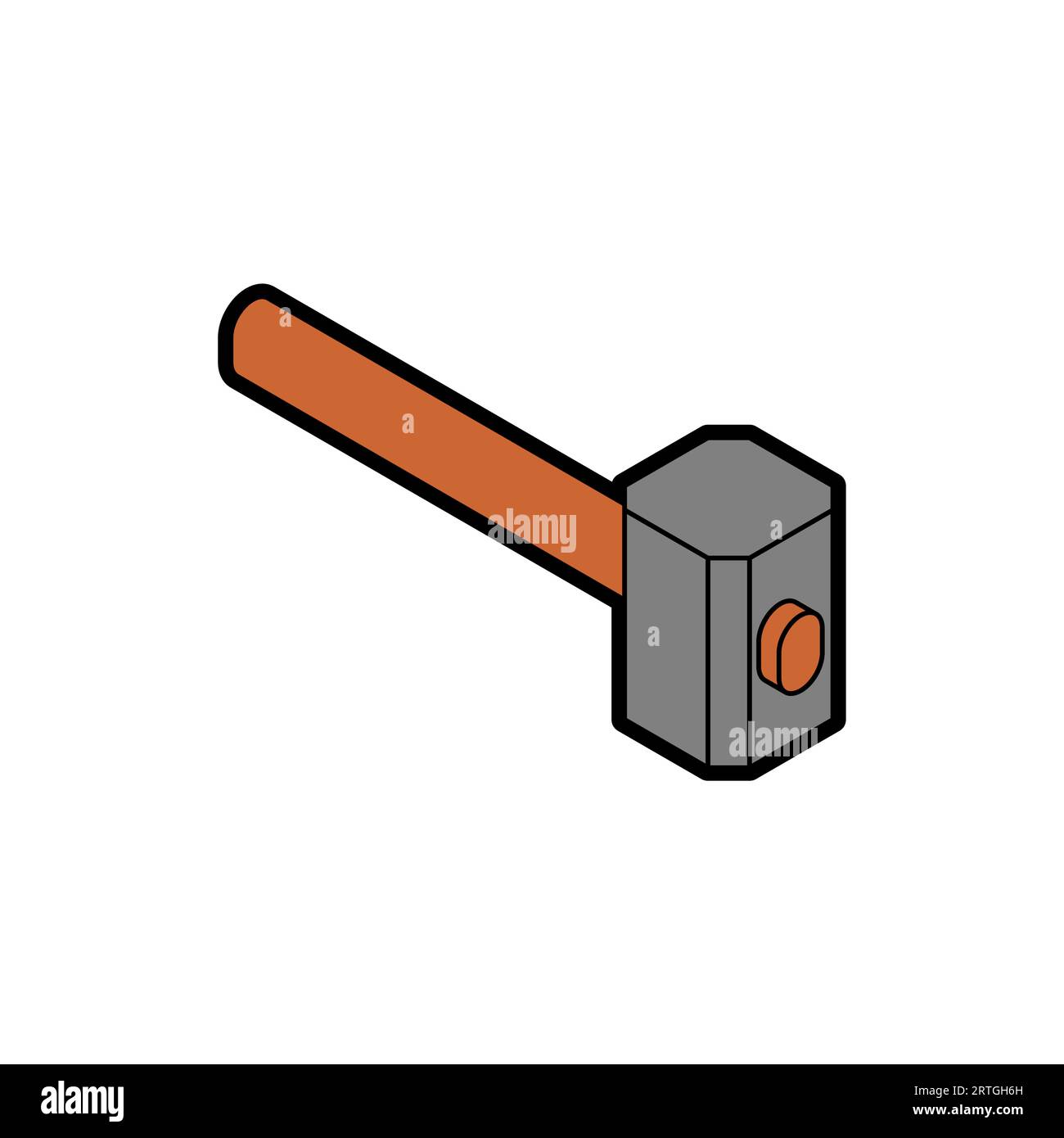Blacksmith's hammer isolated. Blacksmith's sledgehammer. Blacksmith