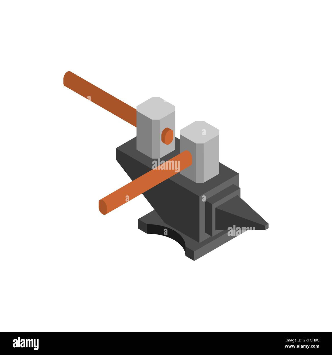 Hammer and Anvil isolated. Blacksmith tool. Stock Vector