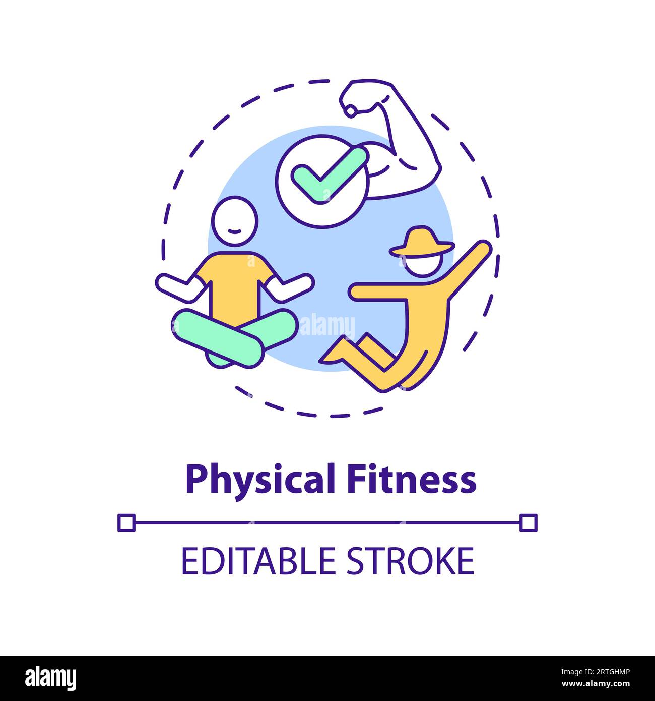Physical fitness multi color concept icon Stock Vector Image & Art - Alamy