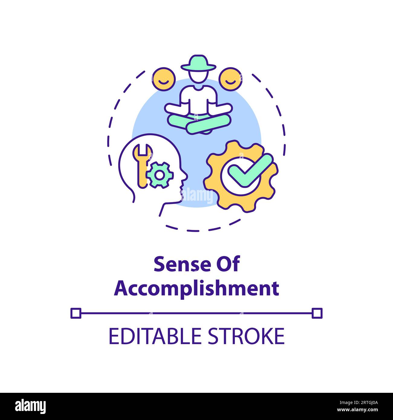 Sense of accomplishment multi color concept icon Stock Vector Image ...