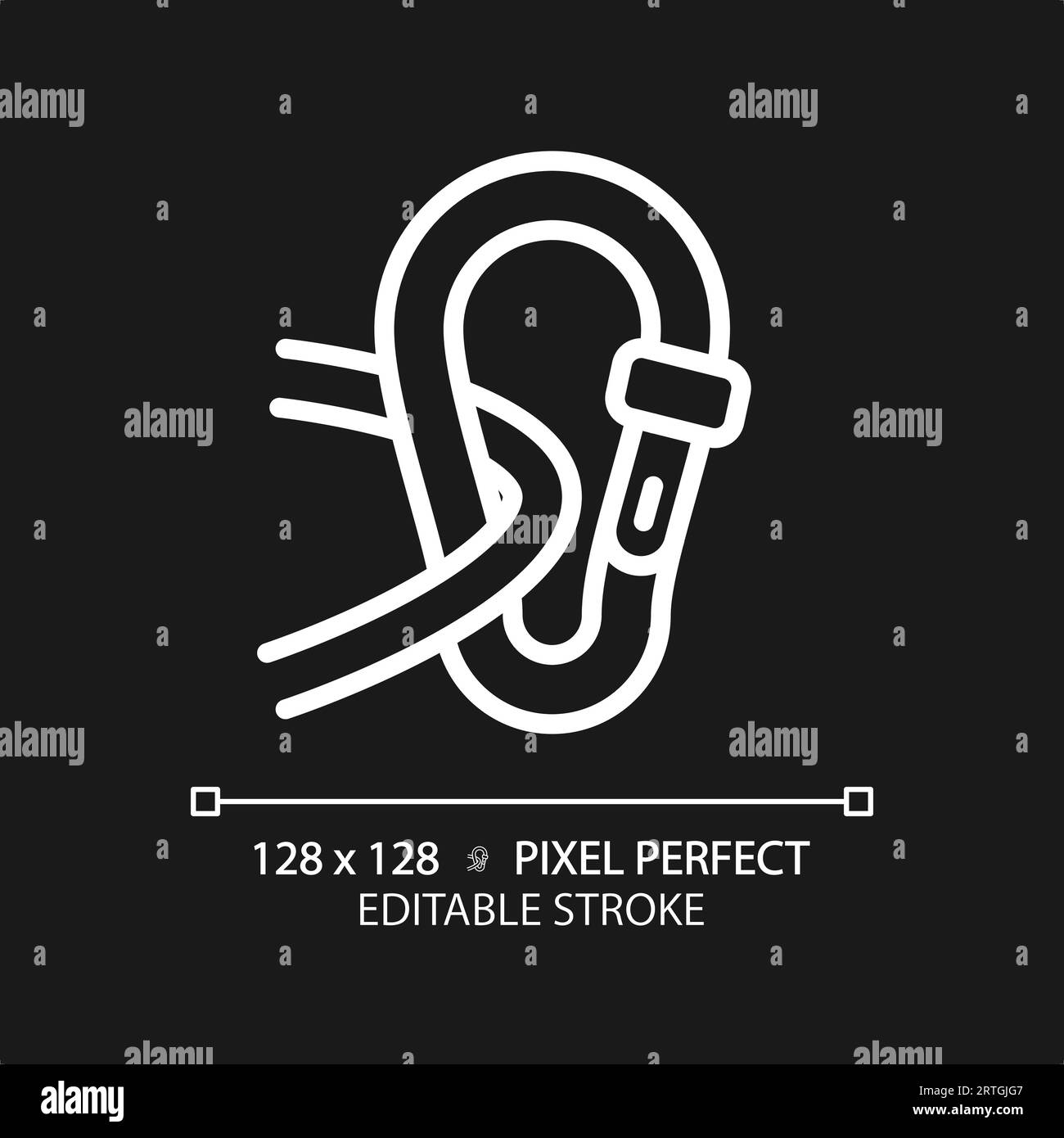 Customizable carabiner white thin linear icon Stock Vector