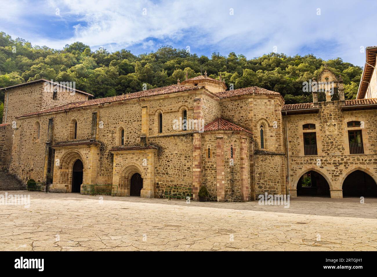 The Monastery of Santo Toribio de Liébana, Roman Catholic monastery in romanesque style, located in the district of Liébana. Cantabria, Spain. Stock Photo