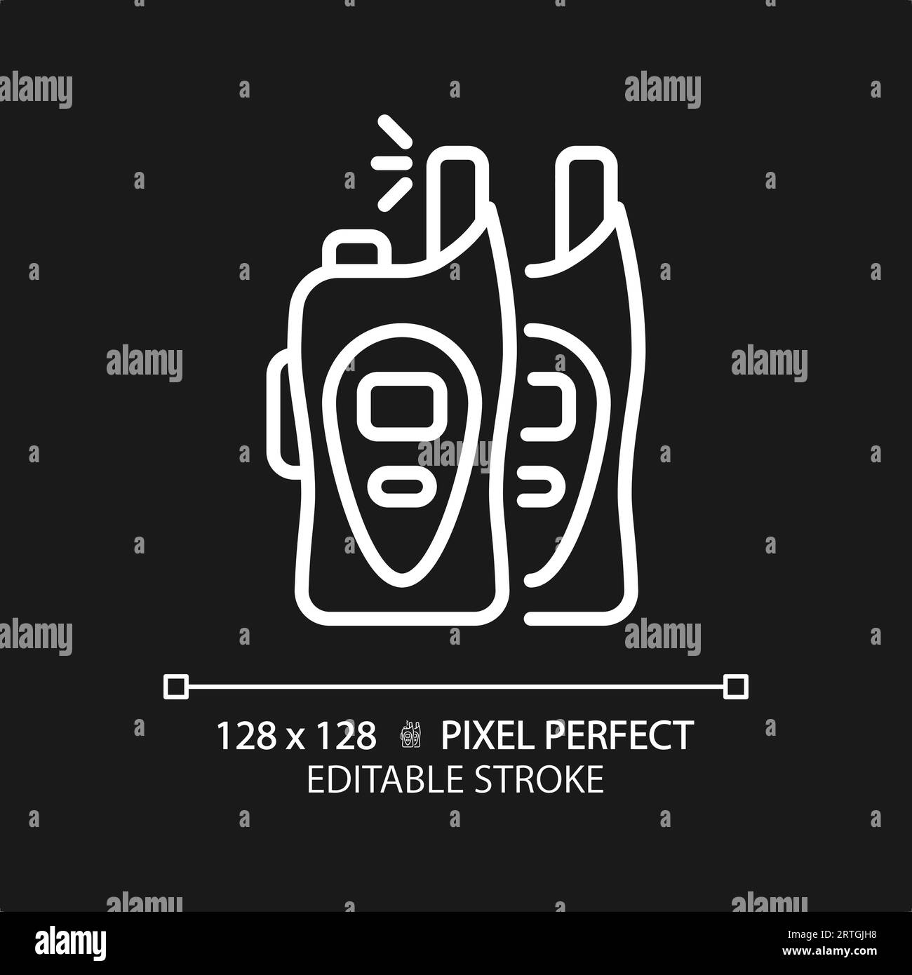 Customizable walkie talkie white thin linear icon Stock Vector