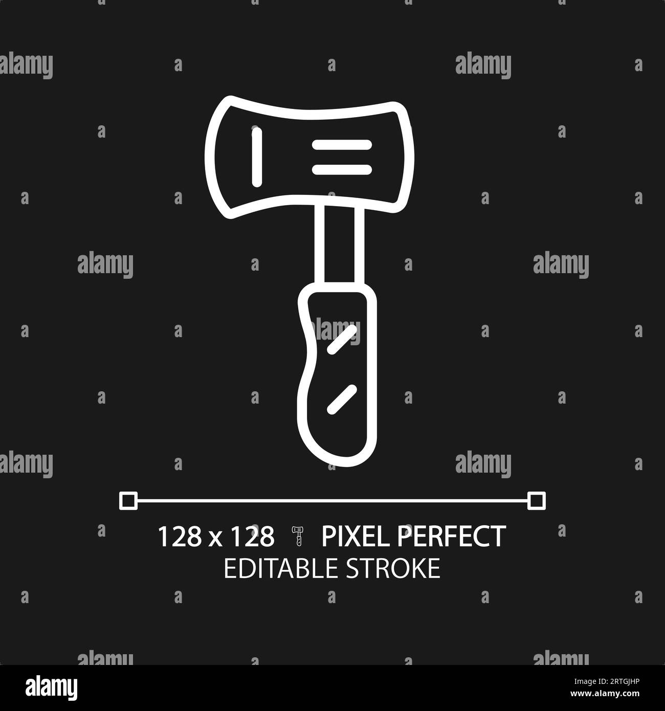 Customizable axe white thin linear icon Stock Vector