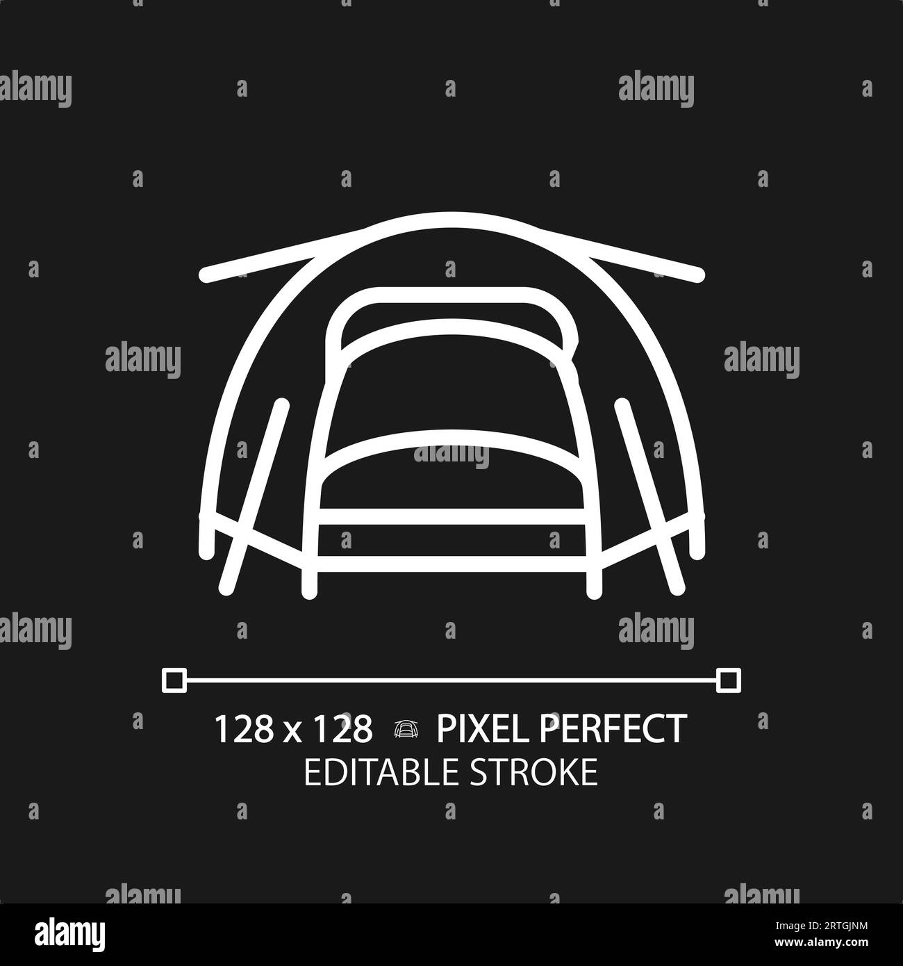 Customizable tent white thin linear icon Stock Vector