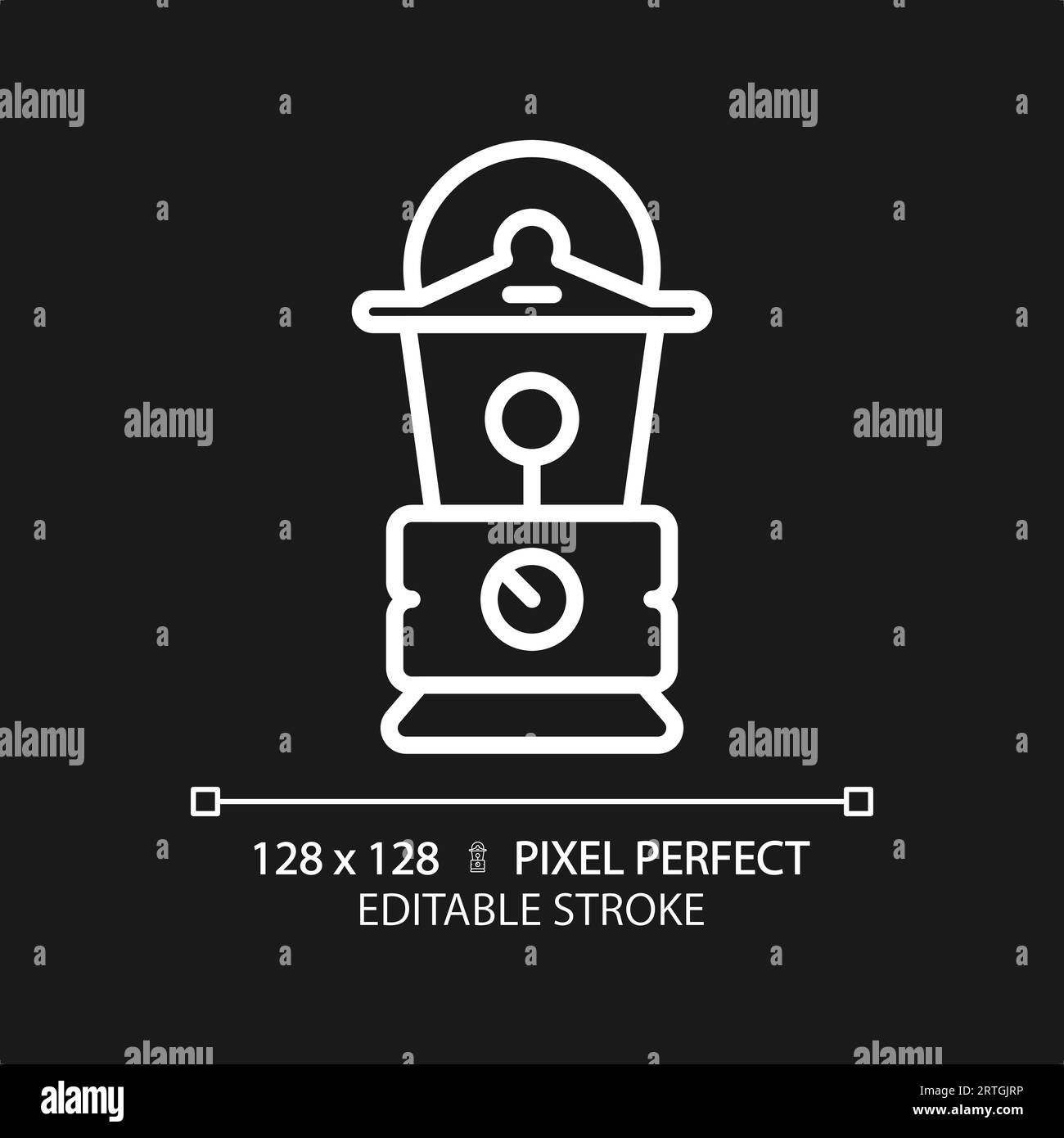 Customizable lantern white thin linear icon Stock Vector