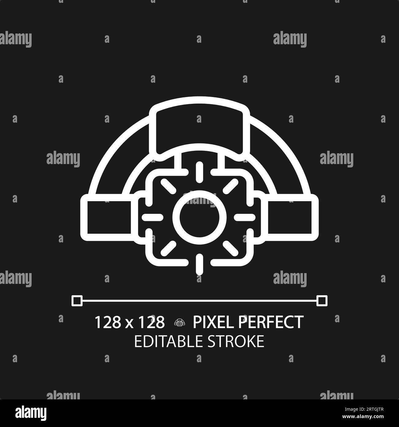 Customizable headlamp white thin linear icon Stock Vector