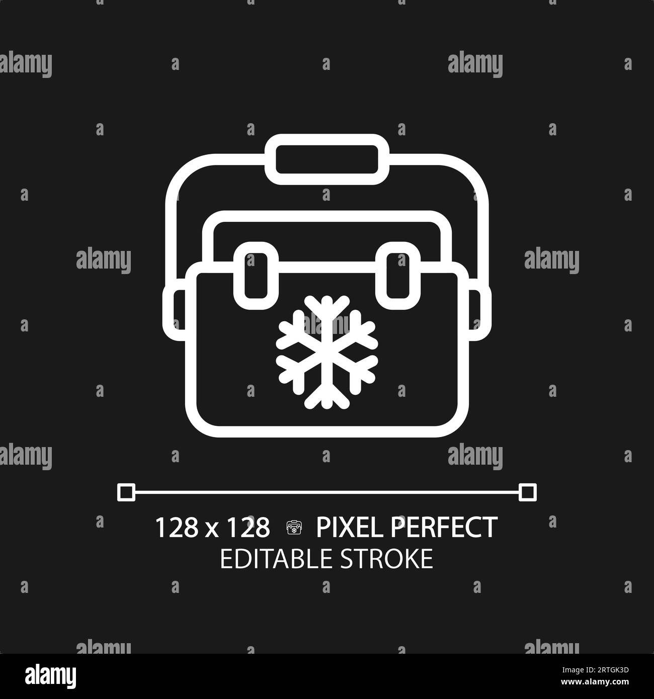 Customizable ice box white thin linear icon Stock Vector