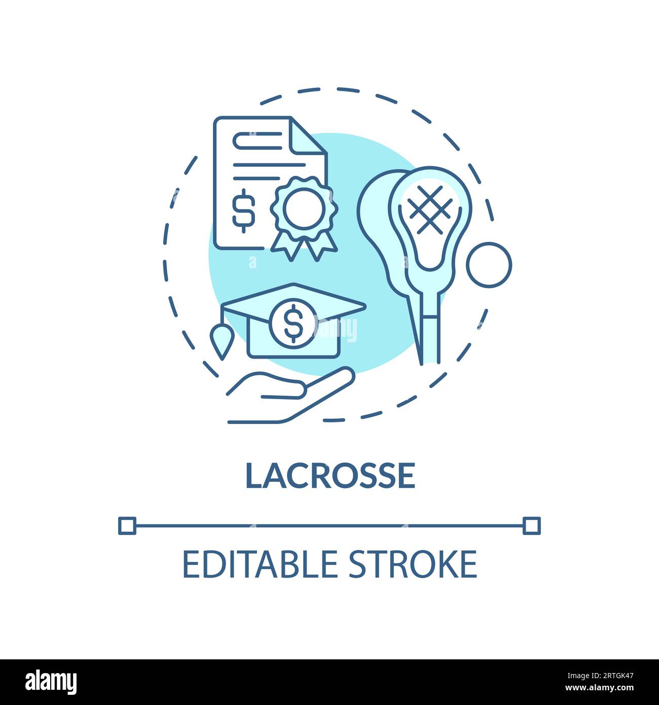 2D customizable lacrosse line icon concept Stock Vector
