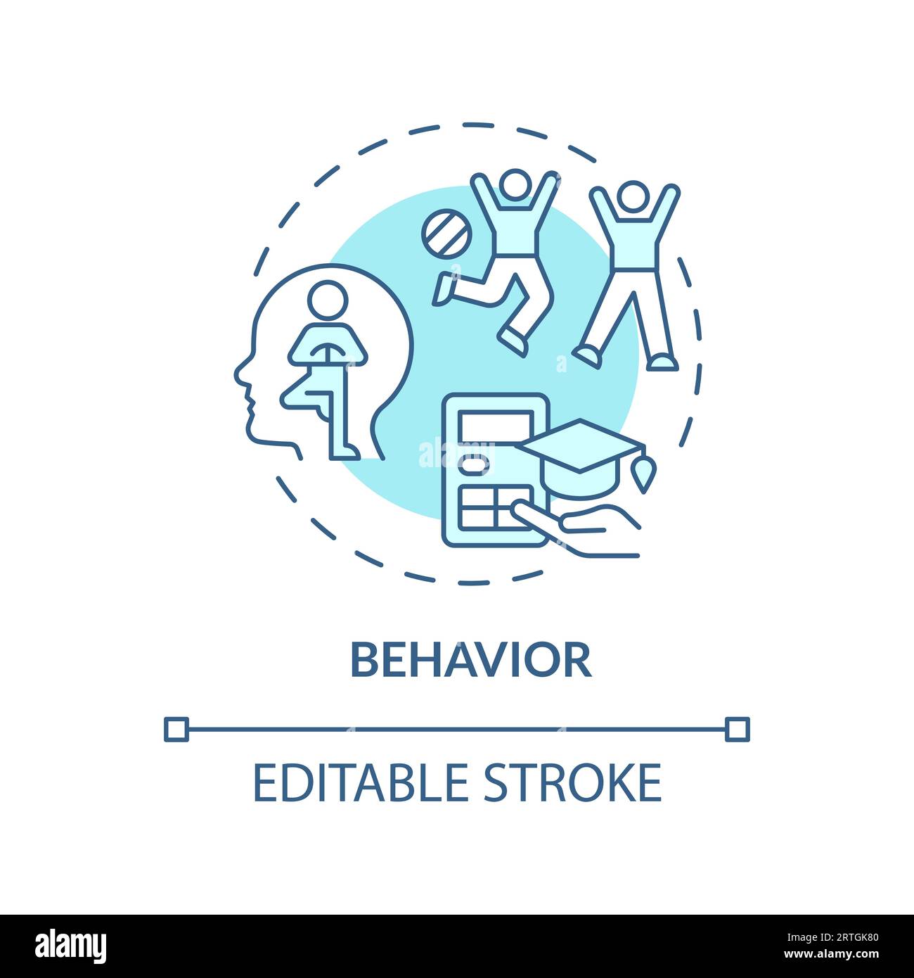 2D customizable behavior line icon concept Stock Vector