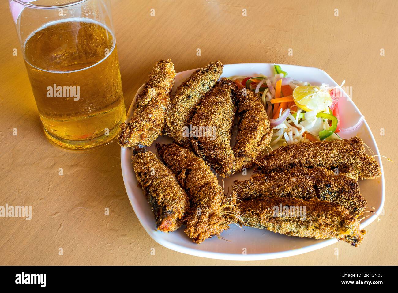 Tasty looking shot of deep crispy fried sardines makes an ideal snack