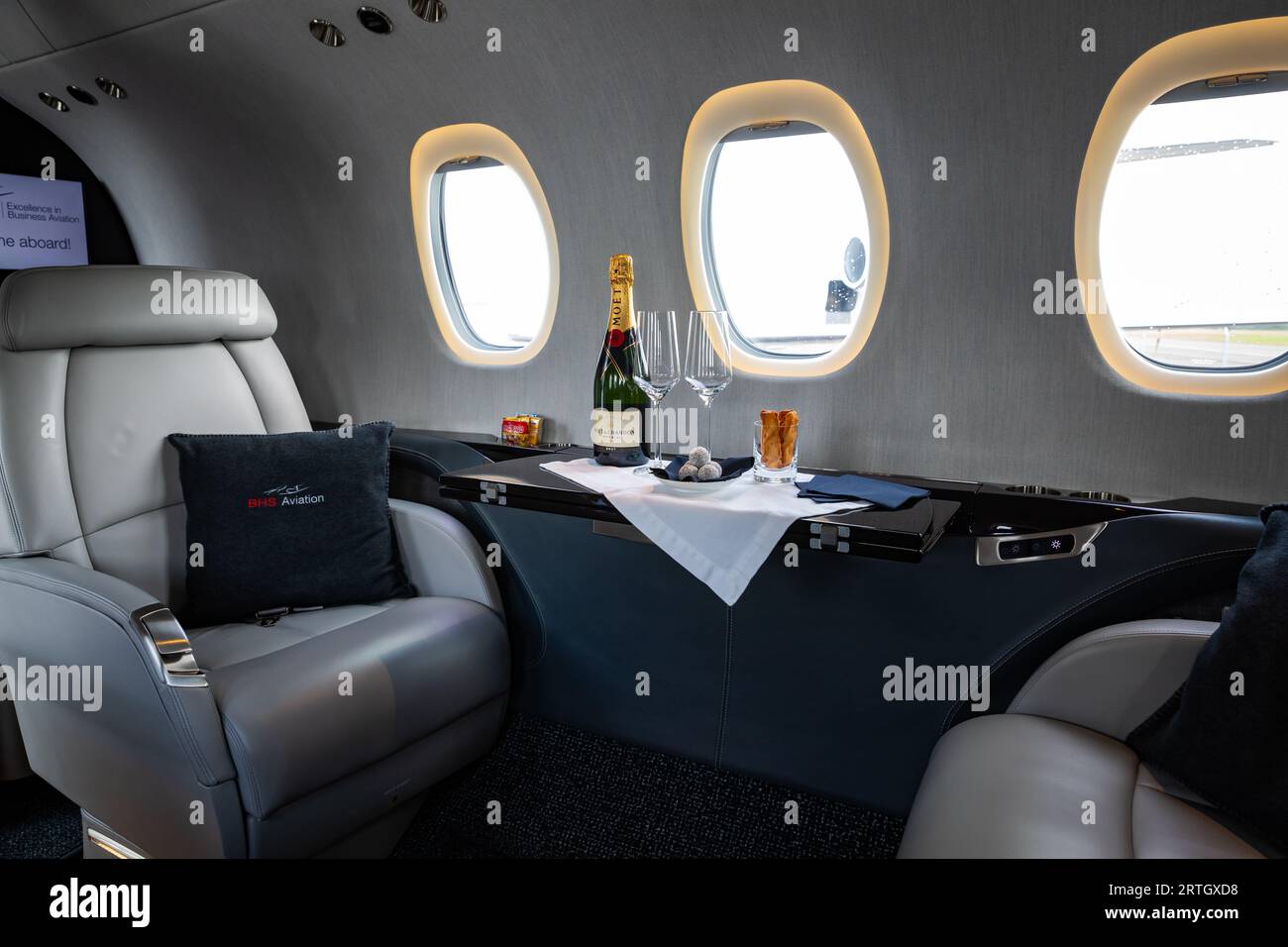 Luxury interior of a private jet at Air Charter Expo 2023 at London ...