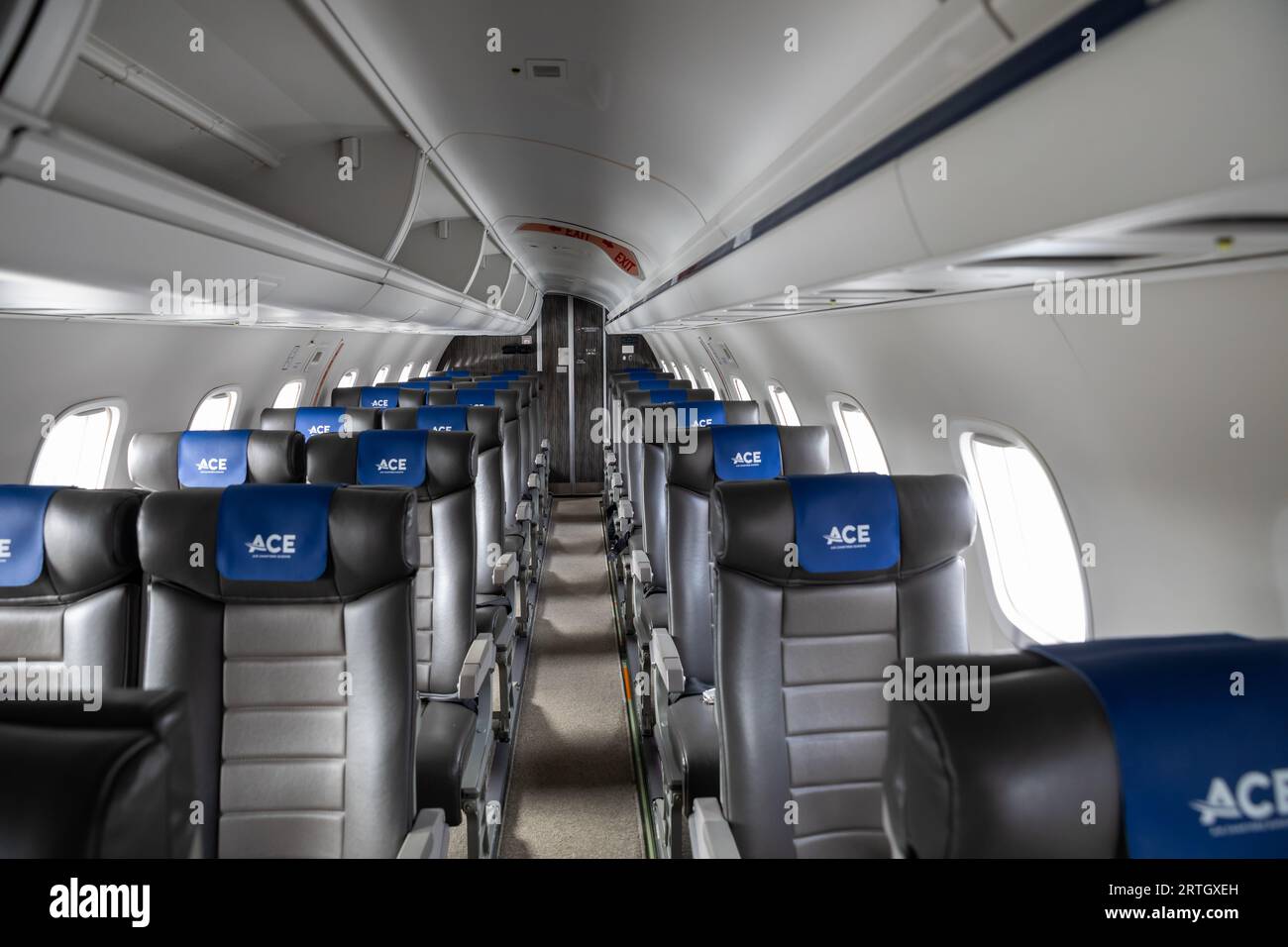 Luxury interior of a private jet at Air Charter Expo 2023 at London ...