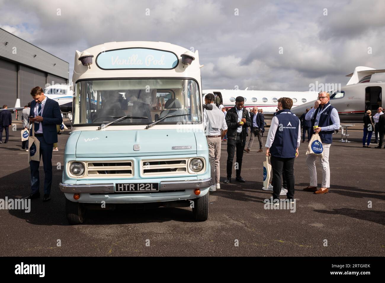 1970'S ice cream van attends Air Charter Expo 2023 at London Biggin ...