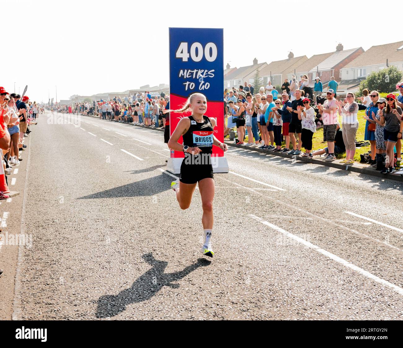 Becky Briggs longdistance runner finishing 9th in the 2023 Great North