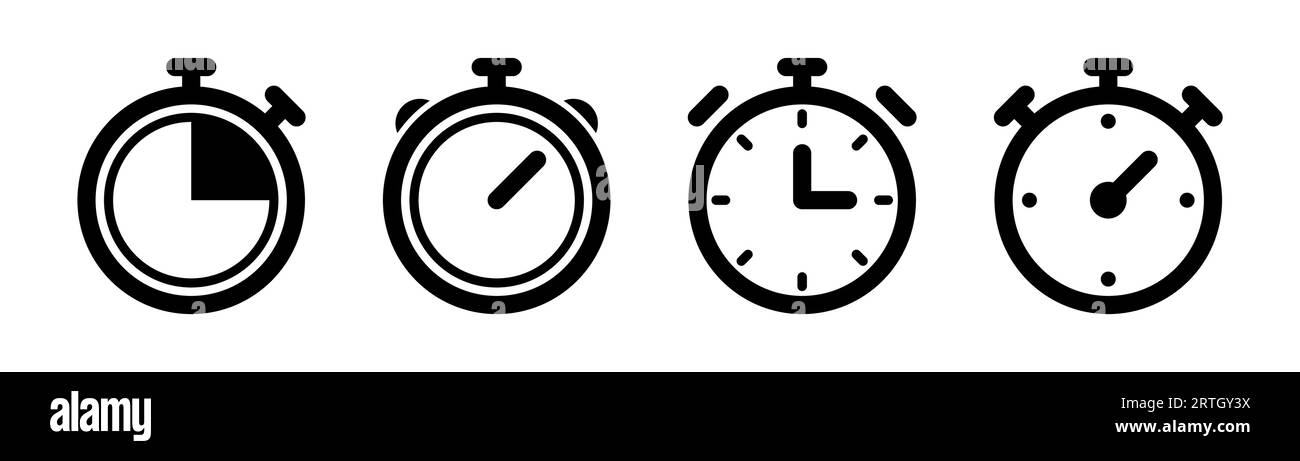 Timer stopwatch vector vectors Black and White Stock Photos & Images ...