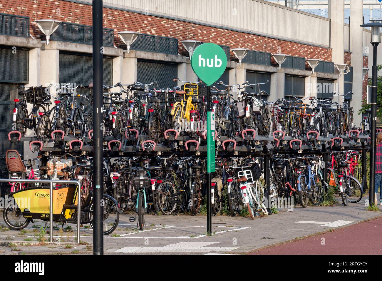 Parkplatz für Fahrräder, Houten,  Holland, Niederlande, Europa Stock Photo