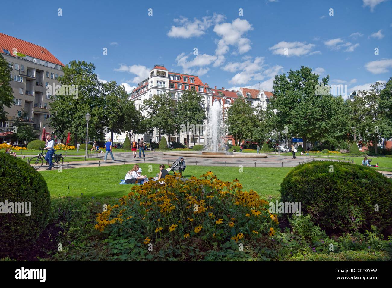 Viktoria-Luise-Platz, Fontäne, Brunnen, Schöneberg, Berlin, Stock Photo