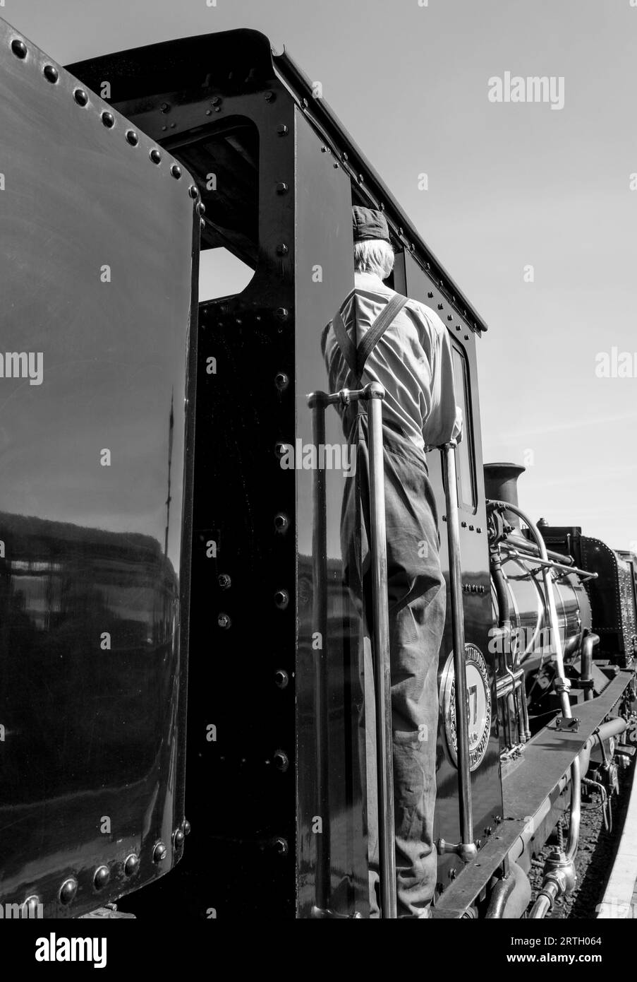 The Snowdonia Star steam train waiting at the Porthmadoc station. Stock Photo