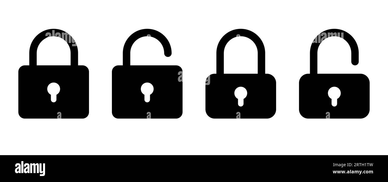 Padlock icon. Lock symbol with keyhole. Padlock with keyhole. Lock icon