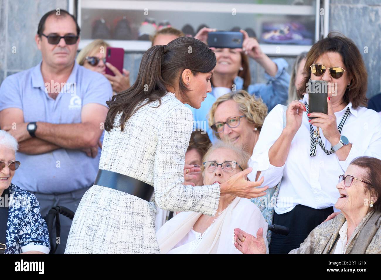 Langreo. Spain. 20230913,  Queen Letizia of Spain attends the School Year 2023/2024 of Vocational Training at Integrated Centre for Professional Training in Communication, Image and Sound (CISLAN) on September 13, 2023 in Langreo, Spain Credit: MPG/Alamy Live News Stock Photo