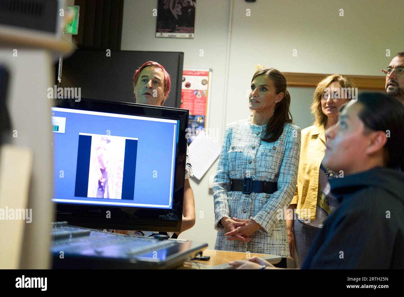 Langreo. Spain. 20230913,  Queen Letizia of Spain attends the School Year 2023/2024 of Vocational Training at Integrated Centre for Professional Training in Communication, Image and Sound (CISLAN) on September 13, 2023 in Langreo, Spain Credit: MPG/Alamy Live News Stock Photo