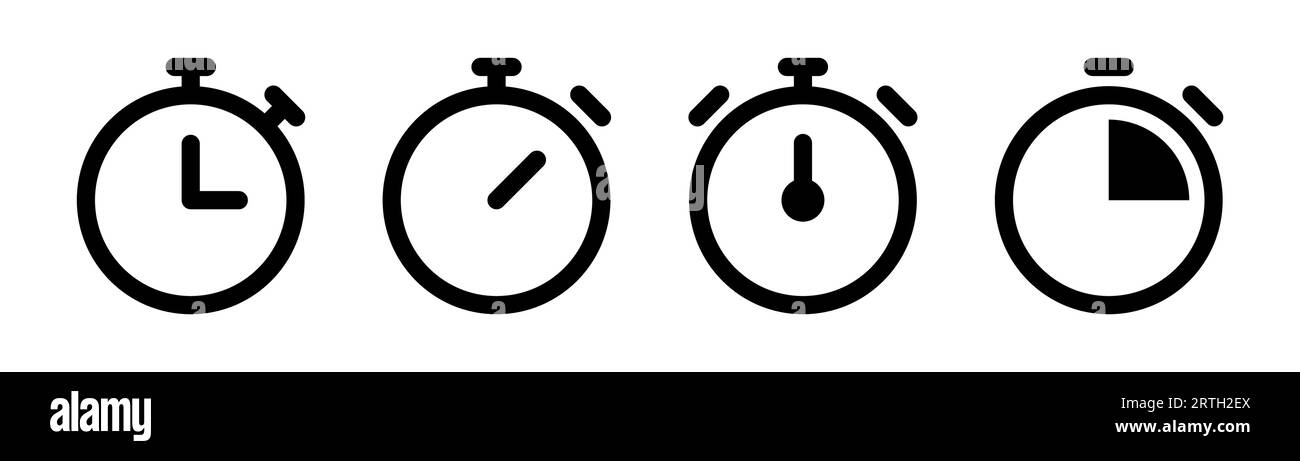 Timer stopwatch vector vectors Black and White Stock Photos & Images ...