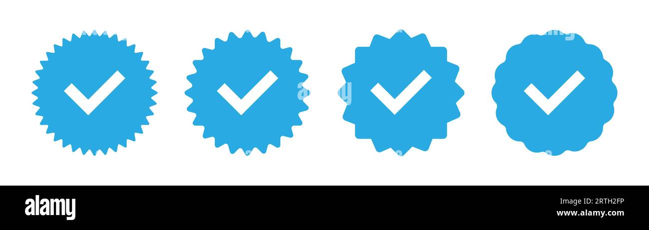 verified icon social media, blue check mark, instagram verify account icon  vector, blue tick, black on white background in 2023