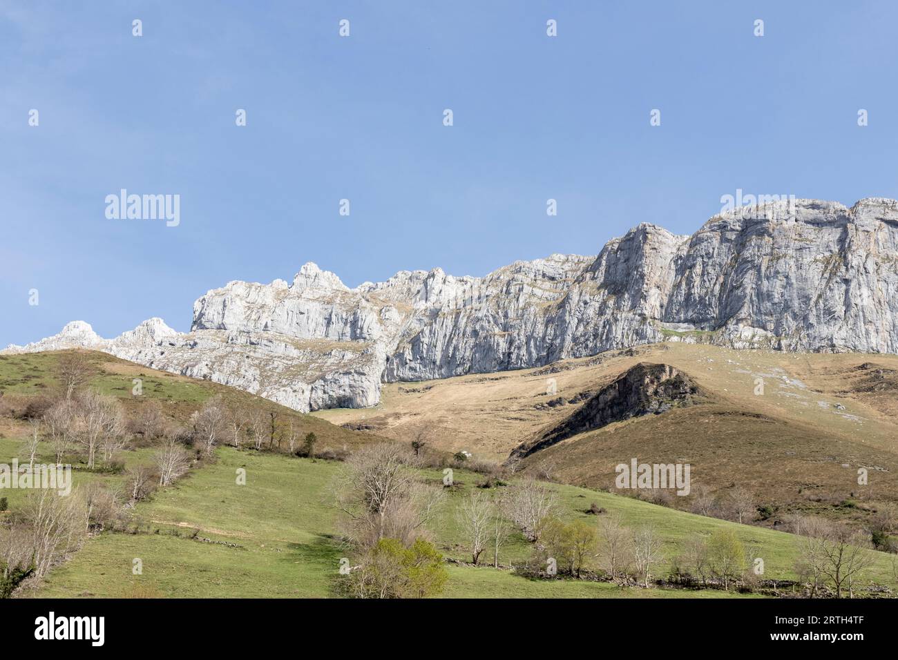 Wilderness Unveiled: Scenic Landscapes of Cantabria s Rocky Mountains in Northern Spain Stock Photo