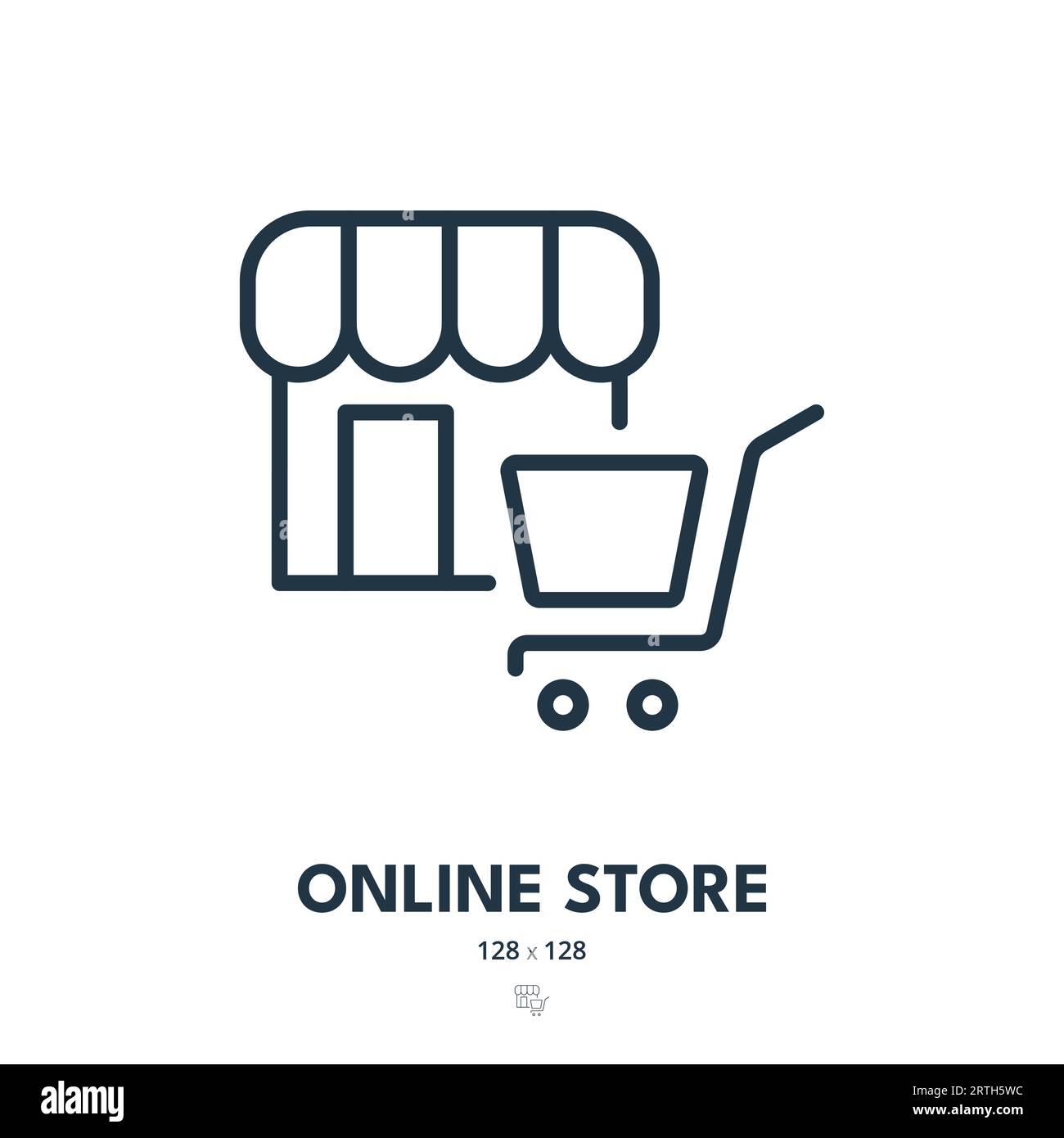 Online Store Icon. Shop, Shopping Cart. Editable Stroke