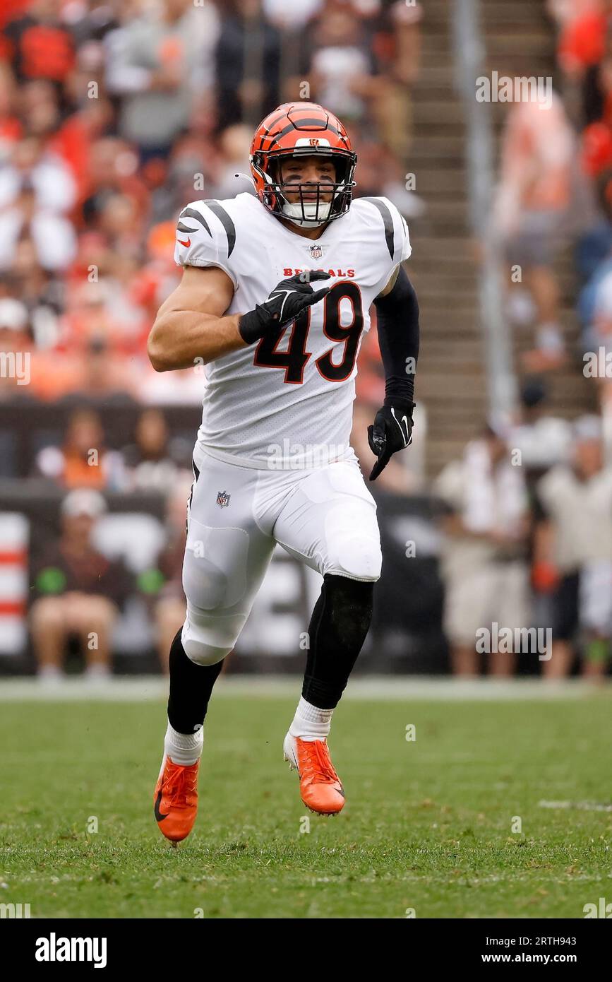 Cincinnati Bengals linebacker Joe Bachie (49) runs for the play during an  NFL football game against the Pittsburgh Steelers, Sunday, Nov. 28, 2021,  in Cincinnati. (AP Photo/Emilee Chinn Stock Photo - Alamy