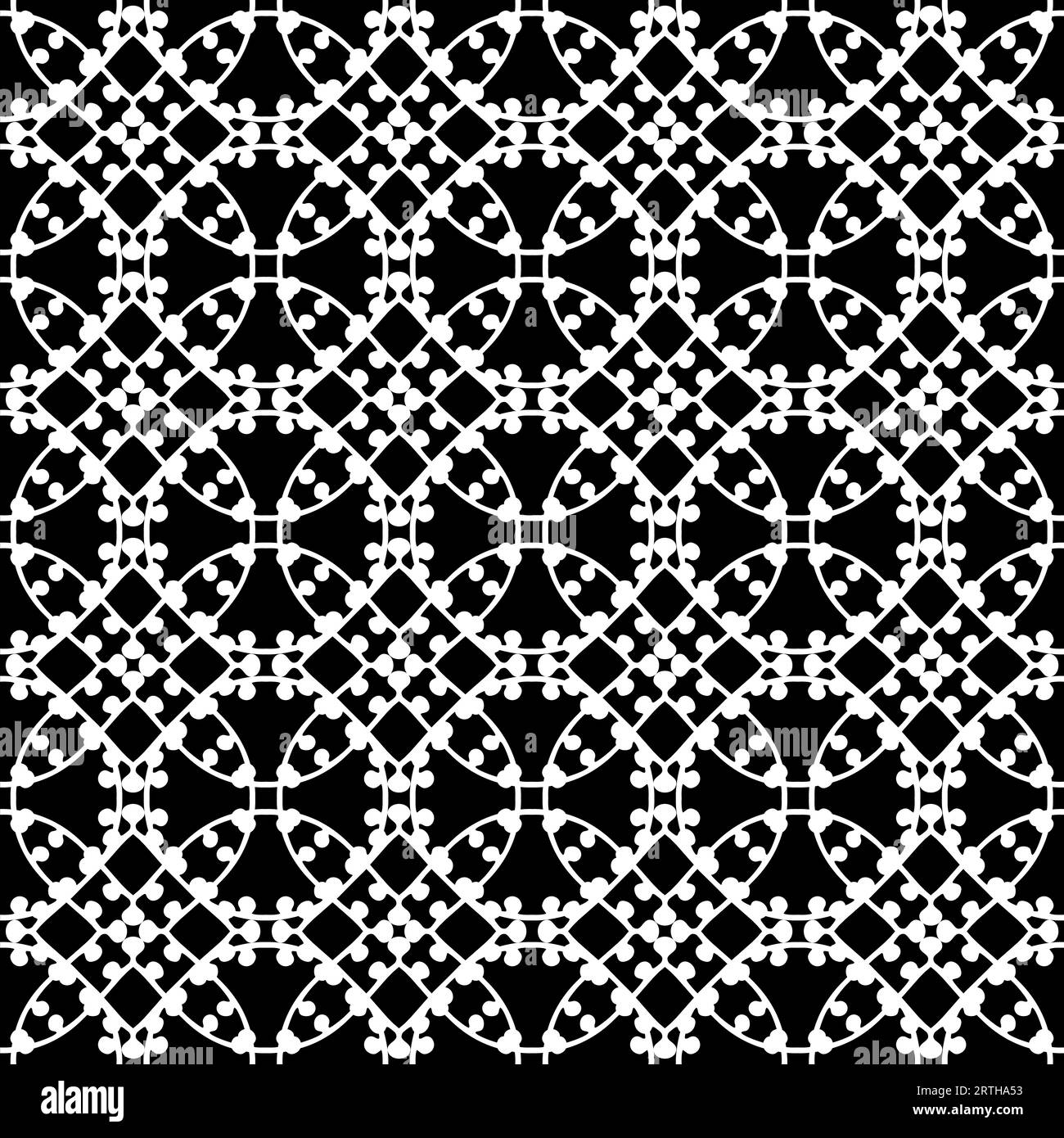Seamless pattern with ethnic motifs in black and white Stock Photo - Alamy