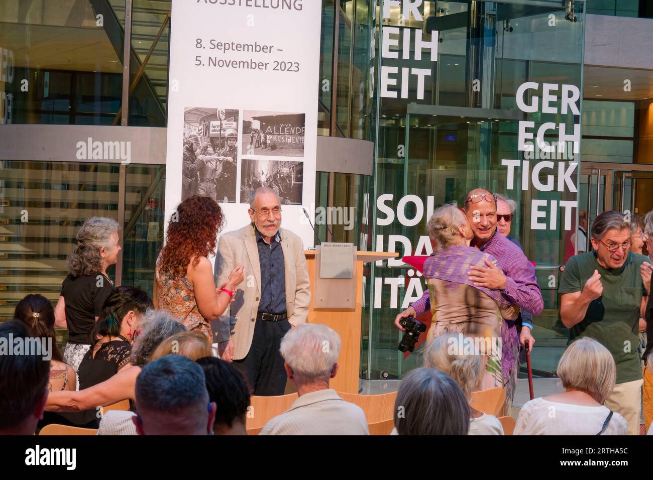 Ausstellungseröffnung Chile im Umbruch im Willy-Brandt-Haus in Berlin. Der Freundeskreis Willy-Brandt-Haus zeigt anlässlich des 50. Jahrestags des Mil Stock Photo