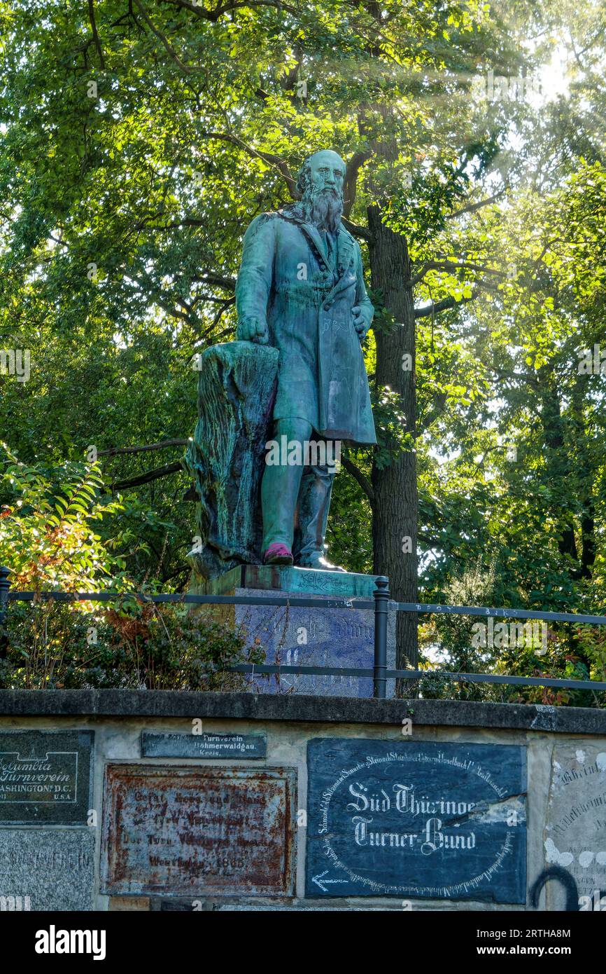 Denkmal Turnvater Friedrich Ludwig Jahn in der Hasenheide in Berlin-Neukölln Stock Photo