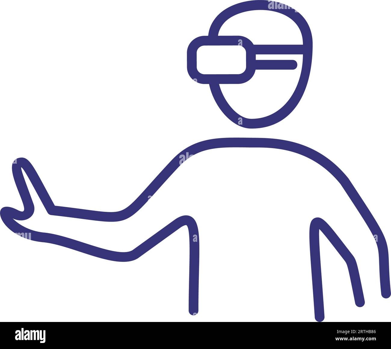Virtual reality glasses line icon Stock Vector