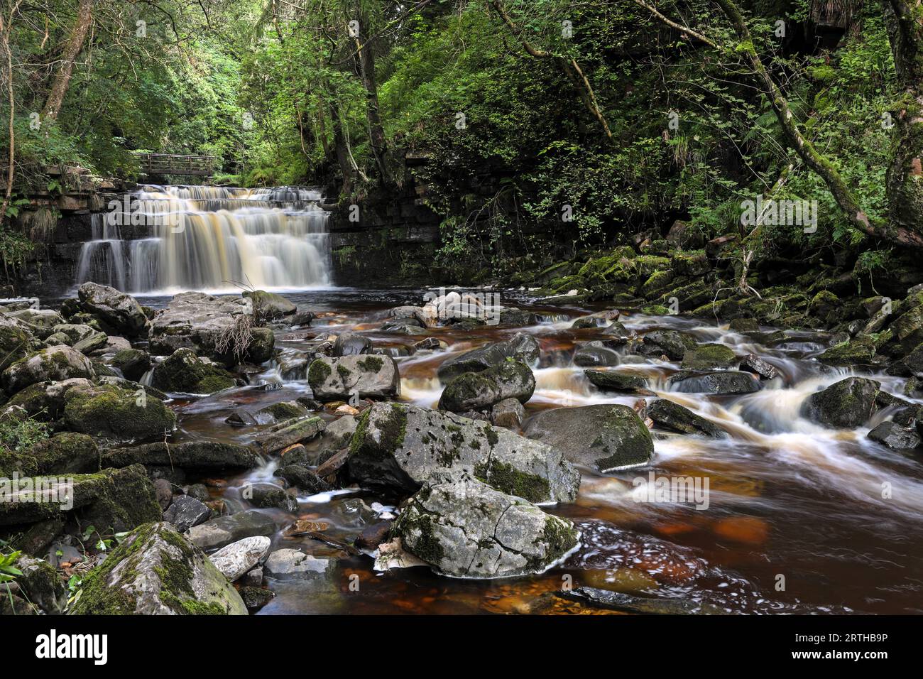 Waterfall in Ashgill, North Pennines, Garrigill, Cumbria, UK Stock Photo
