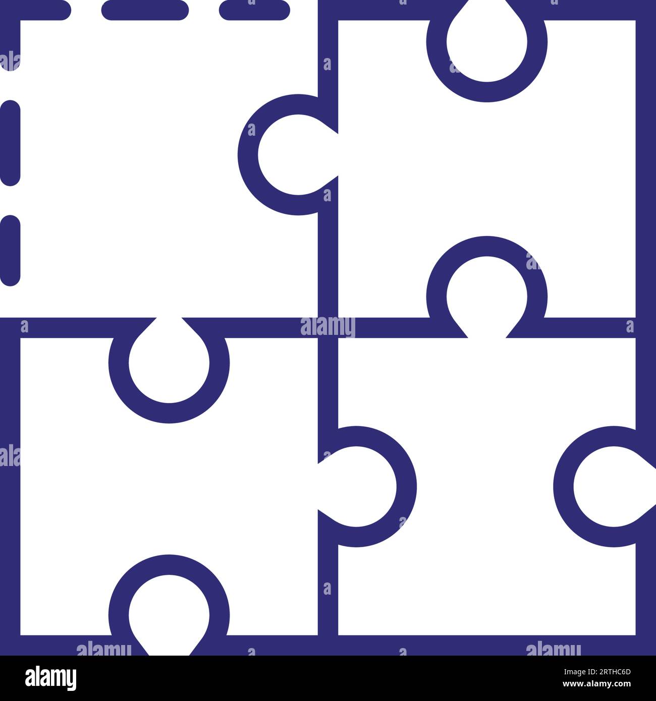 Puzzle with lost piece line icon Stock Vector