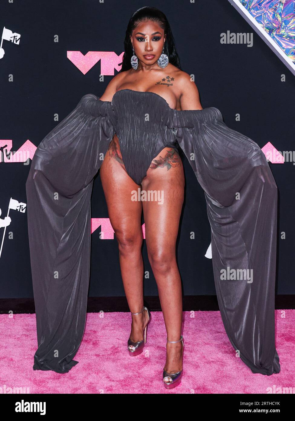 Newark, United States. 12th Sep, 2023. NEWARK, NEW JERSEY, USA - SEPTEMBER 12: Yung Miami arrives at the 2023 MTV Video Music Awards held at the Prudential Center on September 12, 2023 in Newark, New Jersey, United States. (Photo by Xavier Collin/Image Press Agency) Credit: Image Press Agency/Alamy Live News Stock Photo