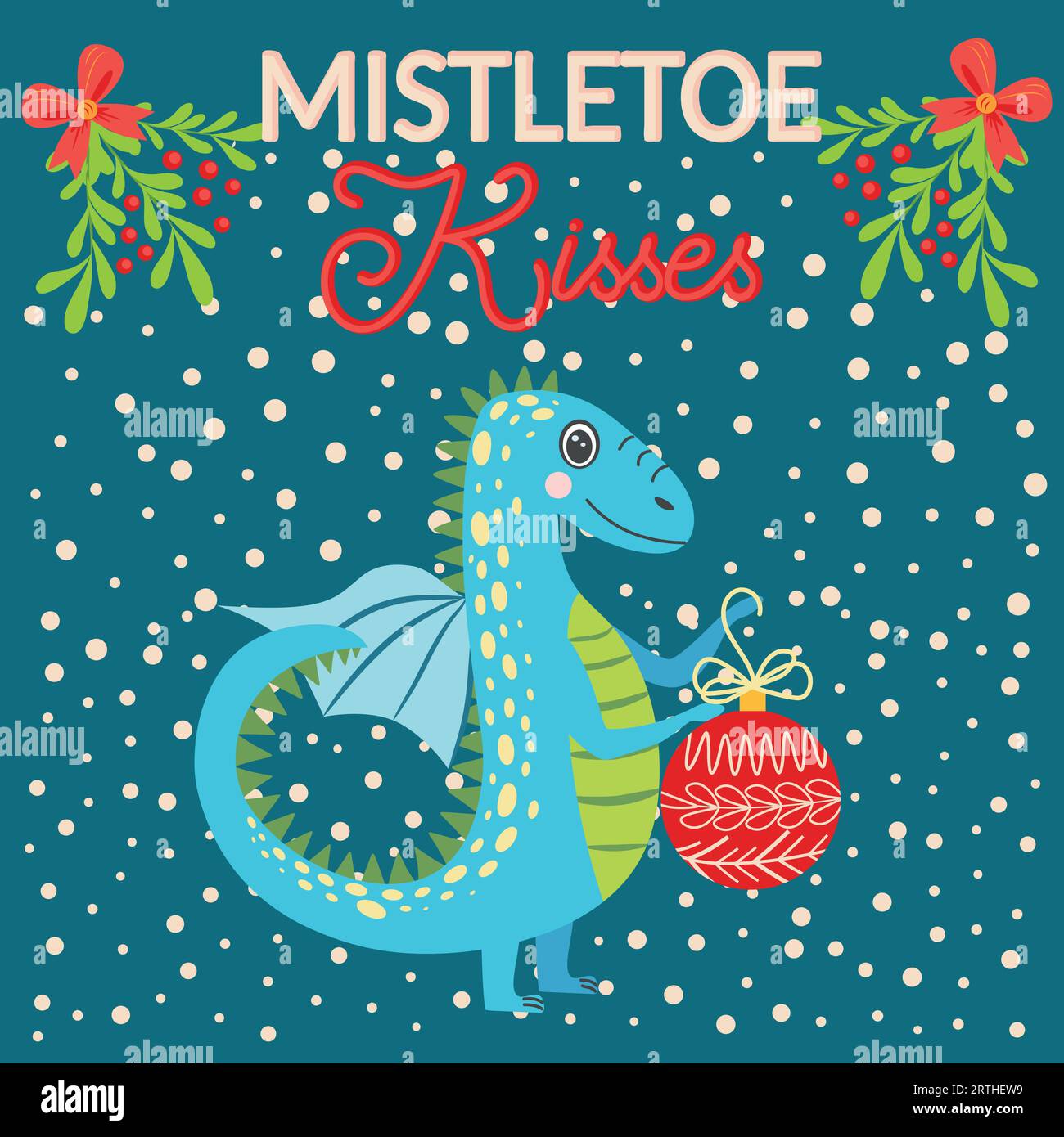 Christmas card with cute dragon. Year of the Dragon 2024, China Stock Vector Image & Art Alamy