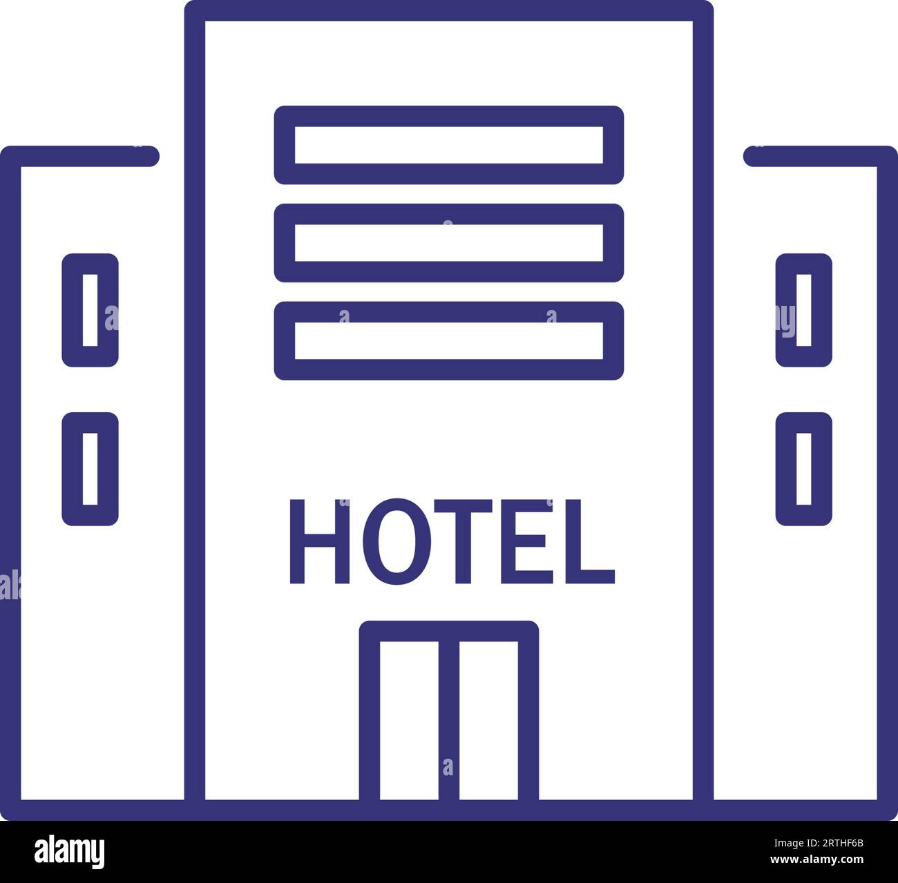Hotel building line icon Stock Vector