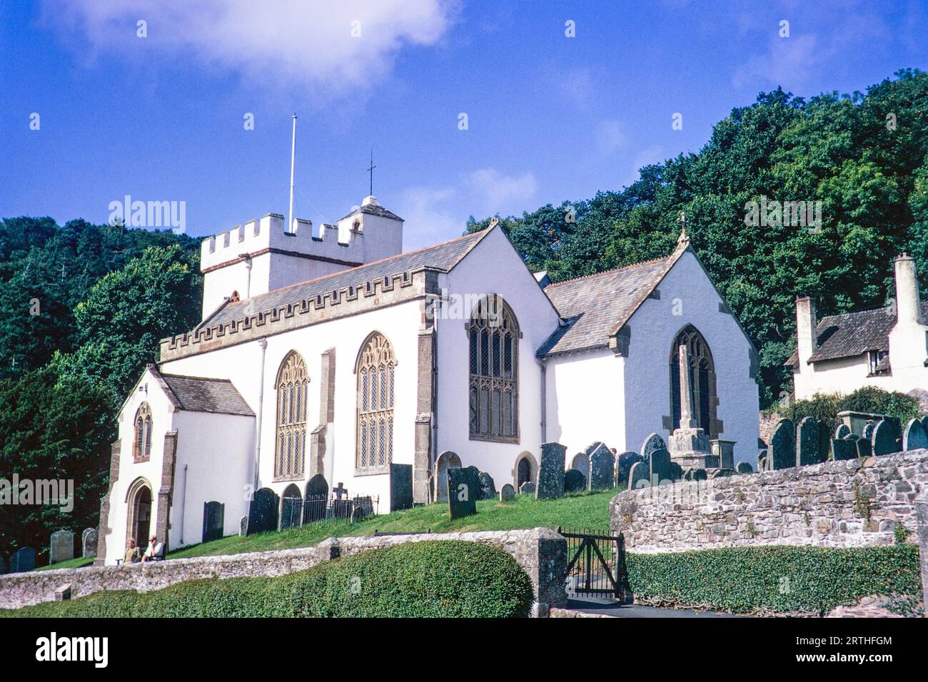 Village parish church at Selworthy,  Somerset, England UK autumn 1968 Stock Photo