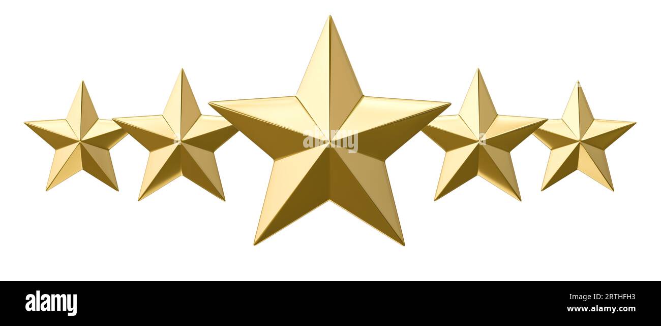 5 stars in or isolated on white. 3d render background Stock Photo Alamy