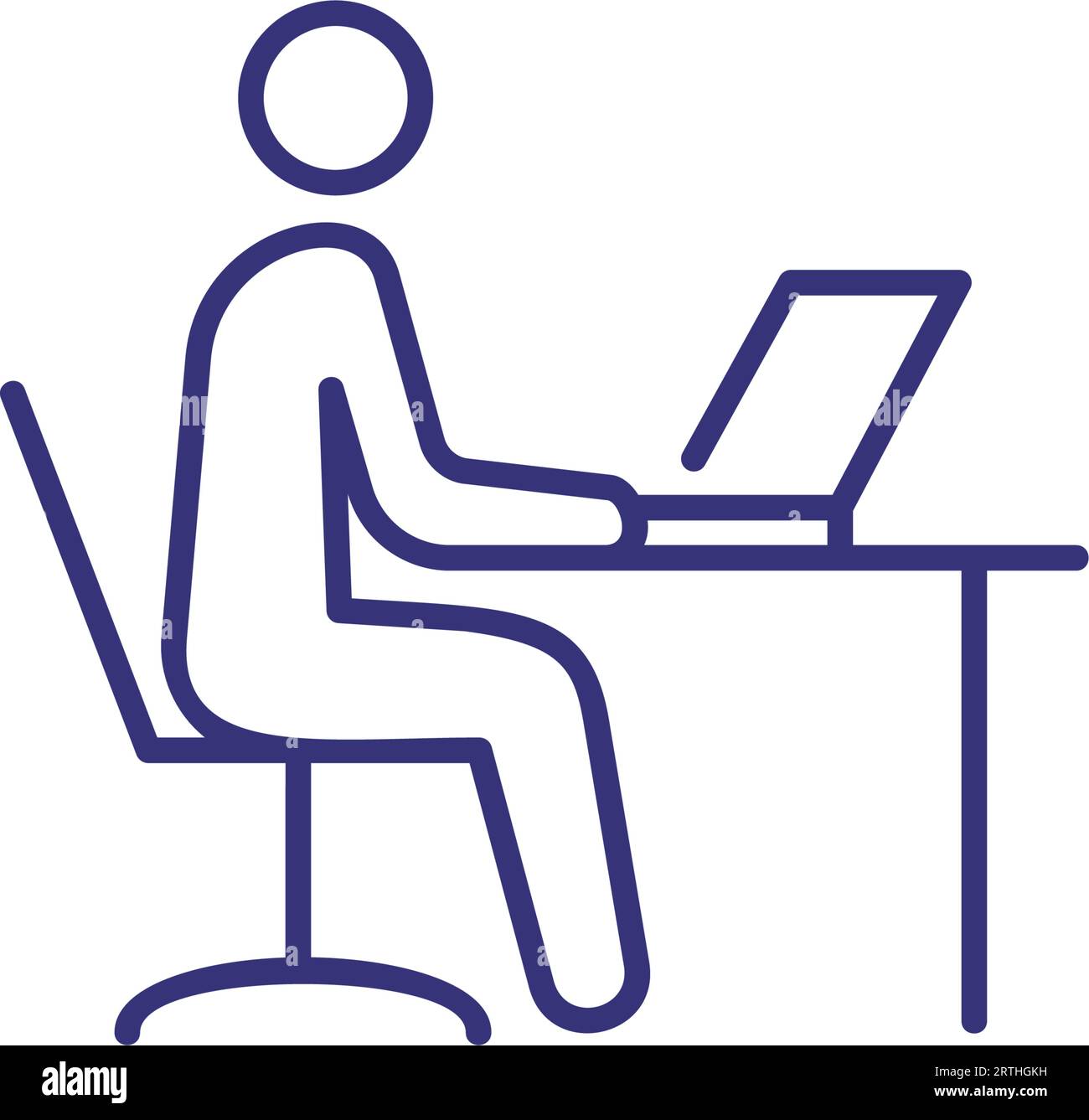 Work on computer line icon Stock Vector Image & Art - Alamy