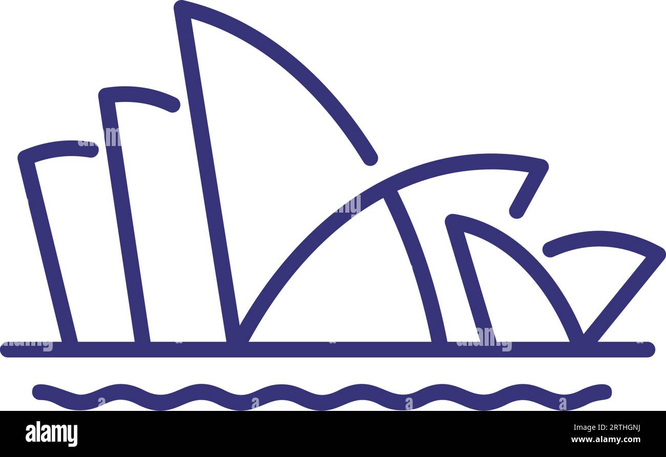 Sydney opera house line icon Stock Vector